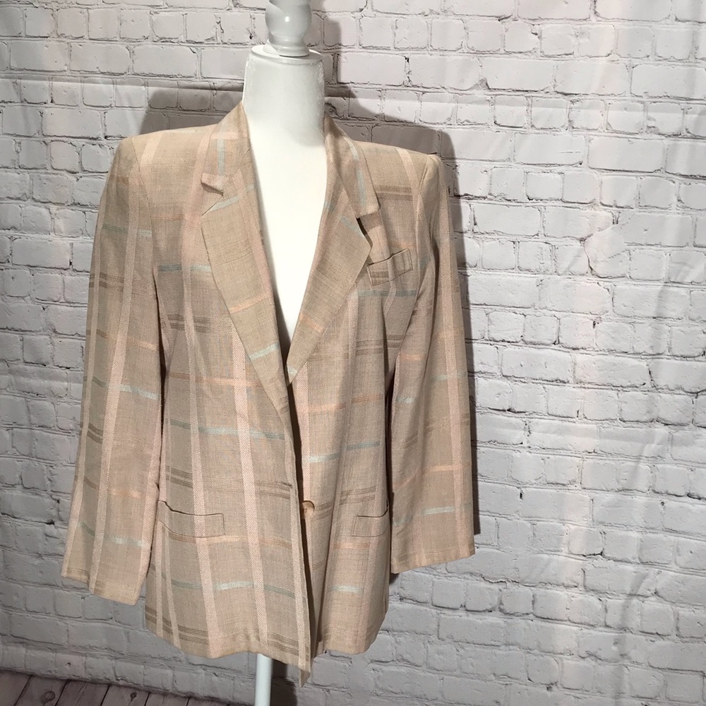 Linen Suit Jacket, Subtle Colors. Throwback! - image 1